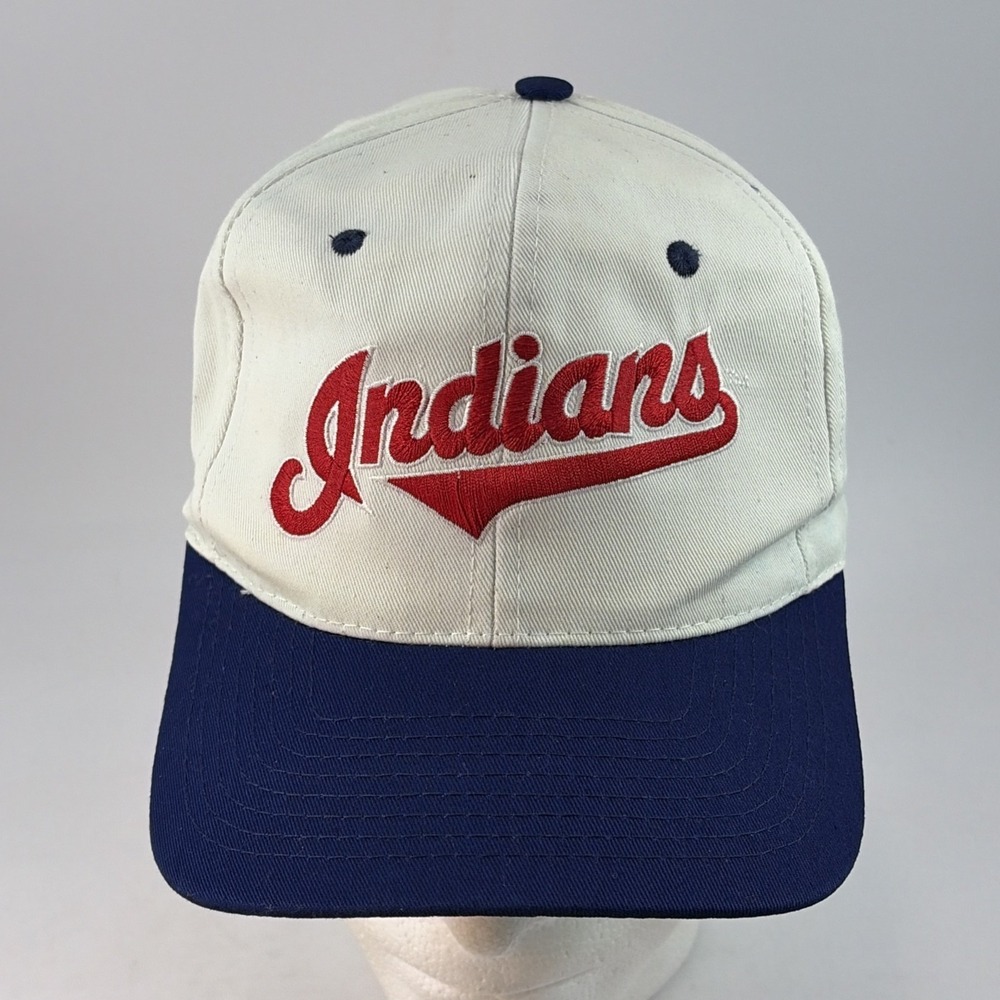 Vintage Cleveland Indians Hat Cap Snap Back Chief Wahoo Drew Pearson Twill 90's
